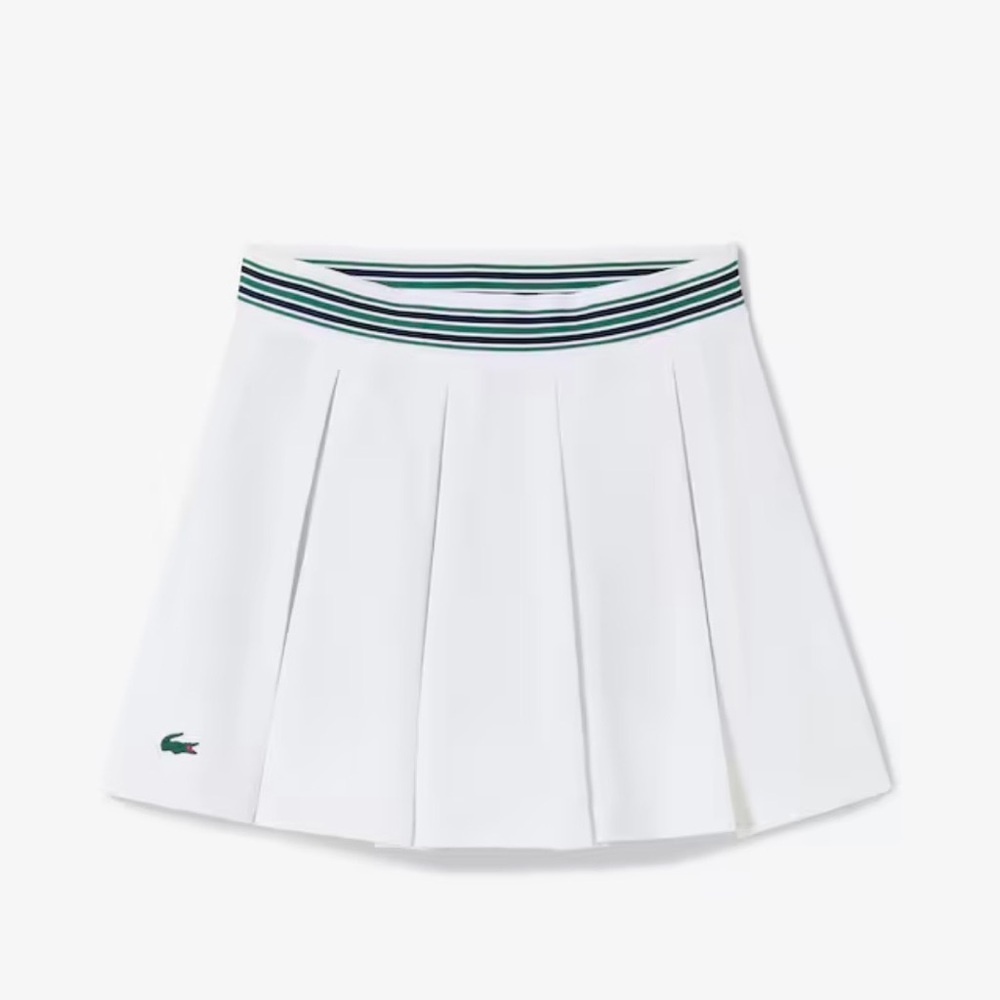 NWT Lacoste Green and White Striped Tennis Skirt Size 8 - Picture 4 of 5